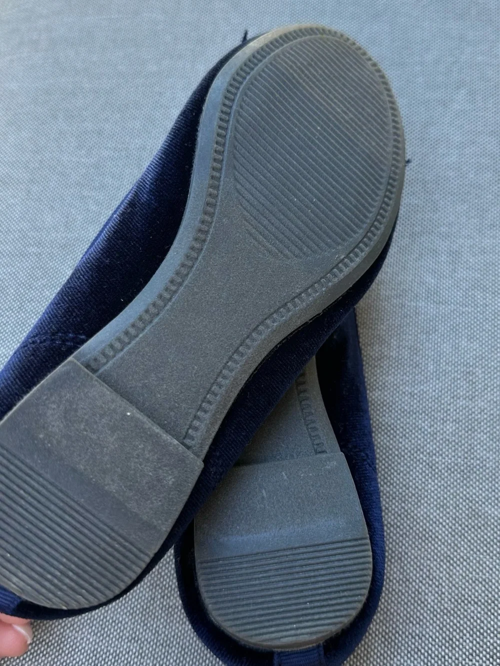 Navy Bow GYMBOREE Velvet Ballet Flats Sz 12